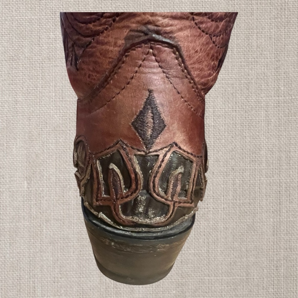 Cowboy Pro Handmade Leather Artisanship Western Cowboy Boots. SZ 8.5 - Picture 7 of 10